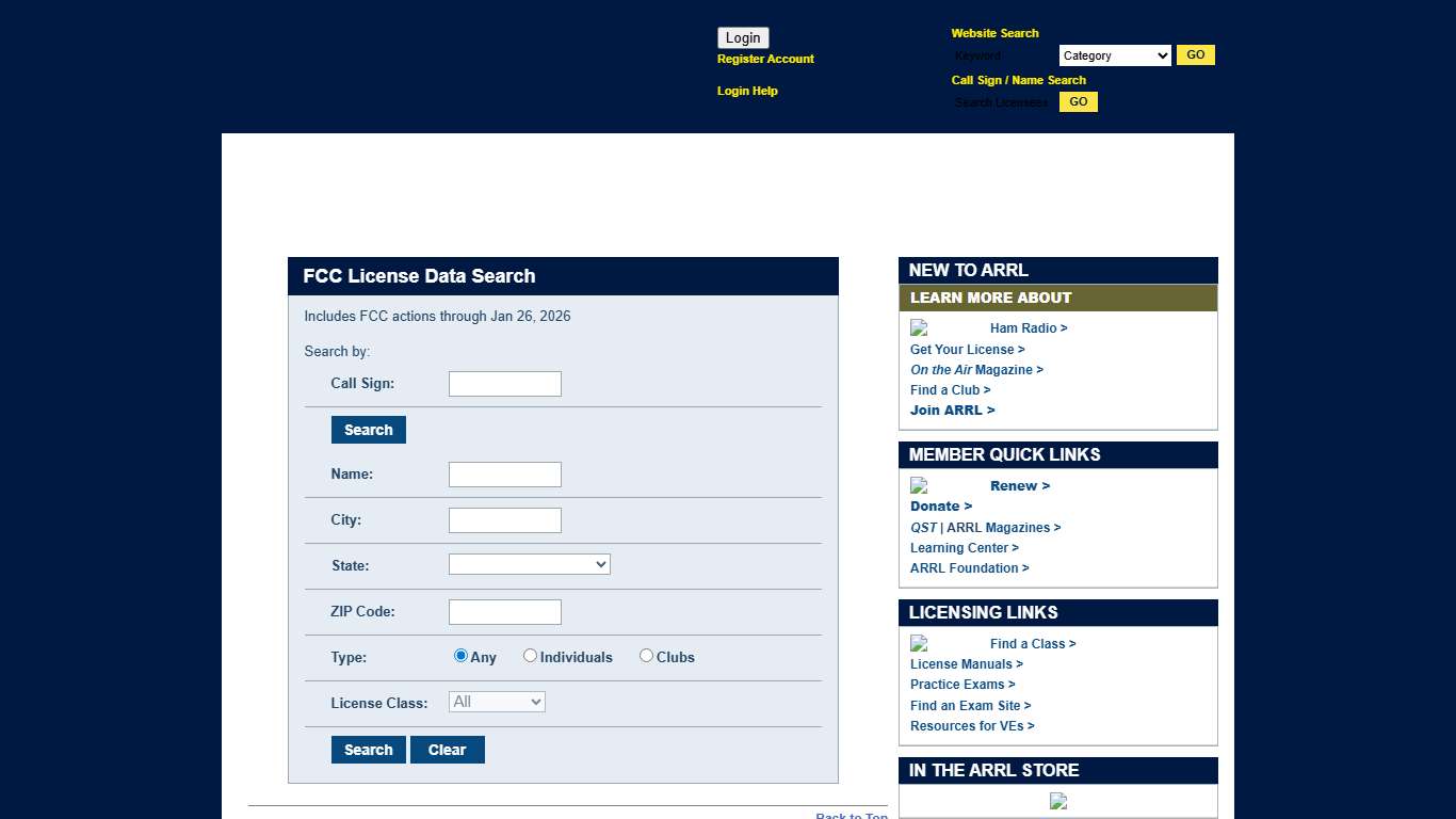 FCC License Data Search